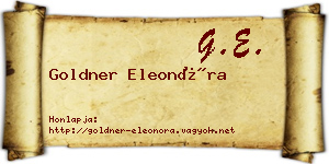 Goldner Eleonóra névjegykártya