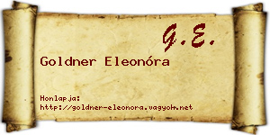 Goldner Eleonóra névjegykártya